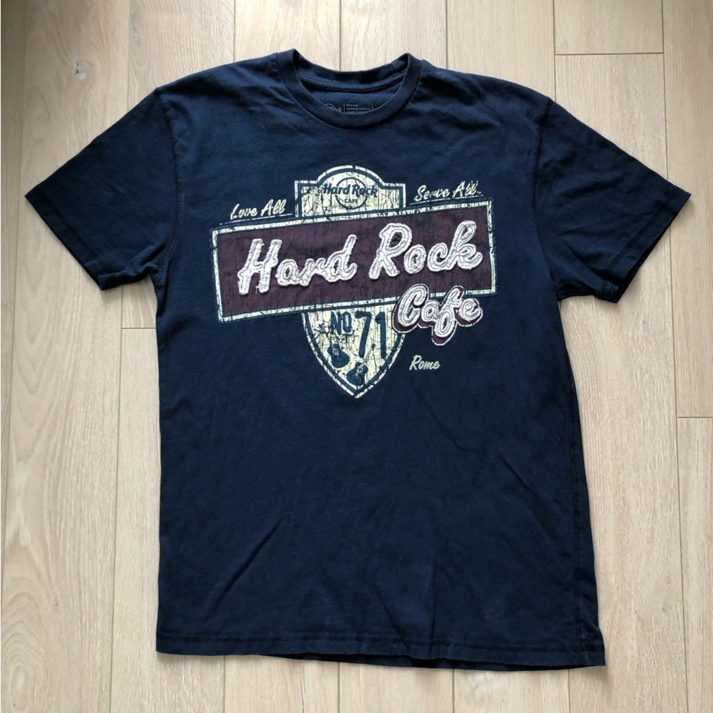 Hard Rock Cafe Rome Navy Blue T Shirt